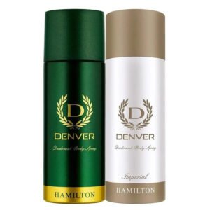 DENVER Hamilton and Imperial Combo Deodorant Spray – For Men (400 ml, Pack of 2)